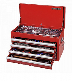 На сайте Трейдимпорт можно недорого купить Набор инструментов универсальный, выдвижной ящик, 219 предметов KING TONY 911-000CR. 
