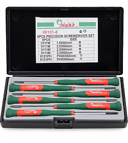 На сайте Трейдимпорт можно недорого купить Набор отверток для точной механики Hans 06101-6. 